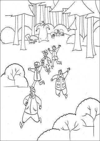 Детские раскраски - раскраски из мультфильма "Сезон охоты"