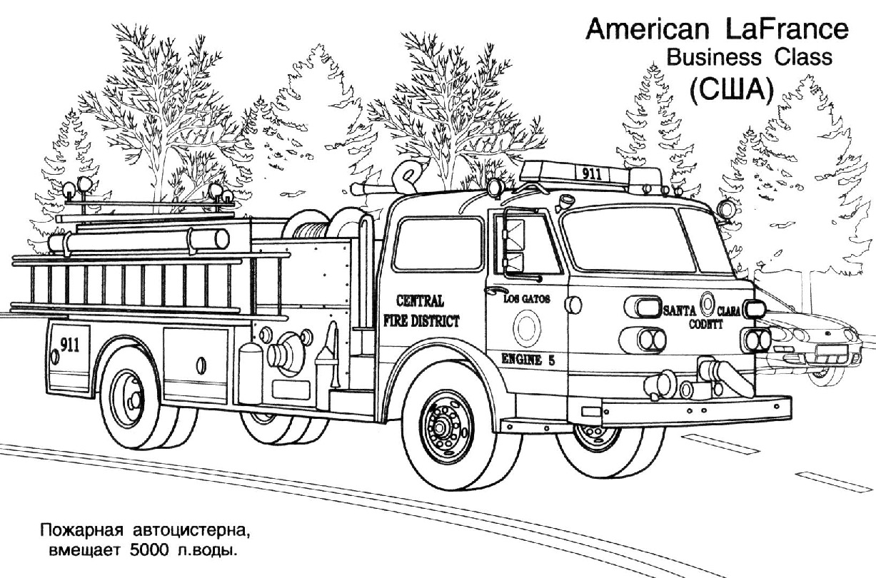 dessin camion pompier