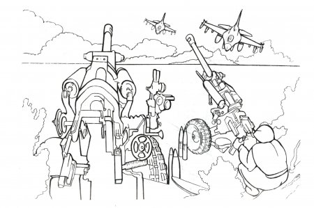 Раскраска для детей "Боевые самолеты, танки, вертолеты"